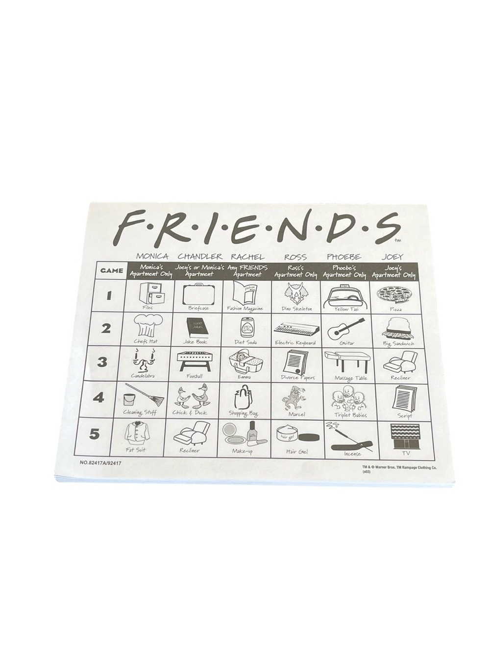 Friends Trivia Game Pad Replacement Part 57 Pages 2003 Cardinal Industries